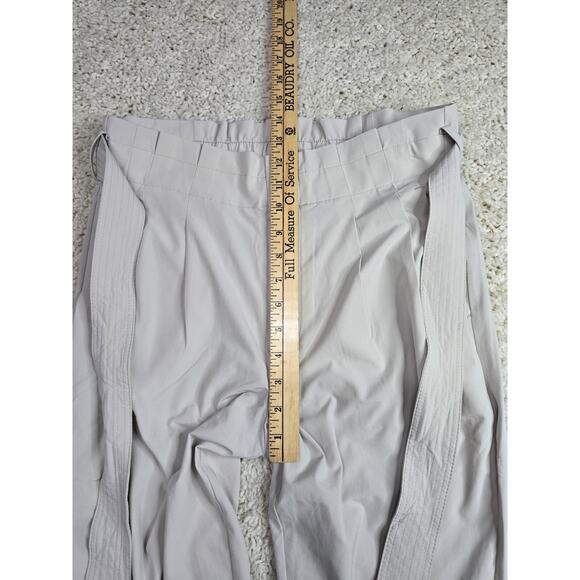 Athleta Womens Skyline II Pants Size 8 Beige Paperbag Tapered Belted Stretch - Picture 5 of 13